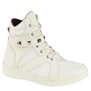 Sandro Moscoloni Mesh High Top Sneaker in Ivory